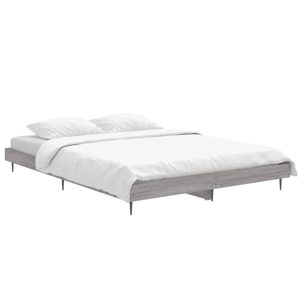 Bed frame without mattress sonoma gray 135x190 cm