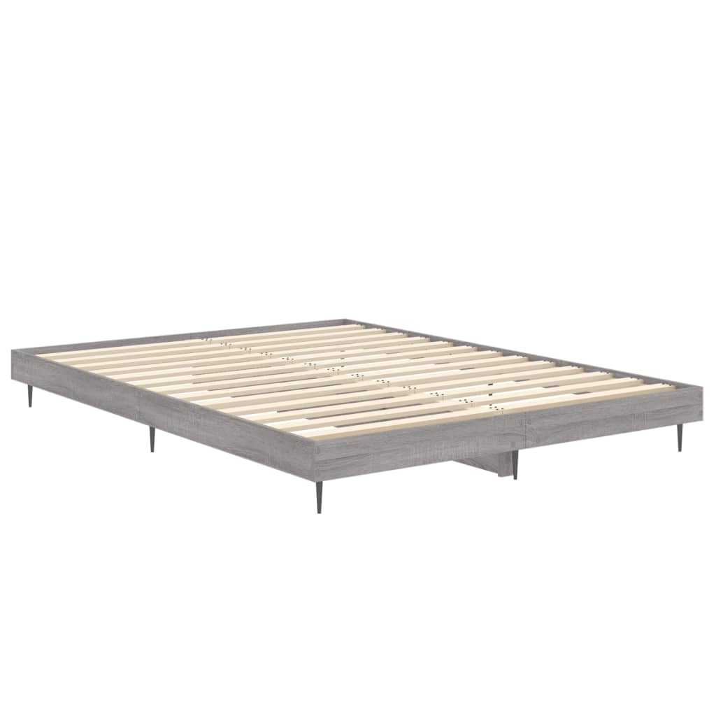 Bed frame without mattress sonoma gray 135x190 cm