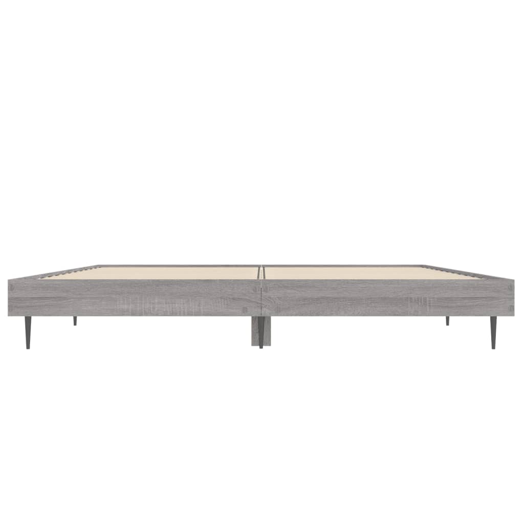 Bed frame without mattress sonoma gray 135x190 cm