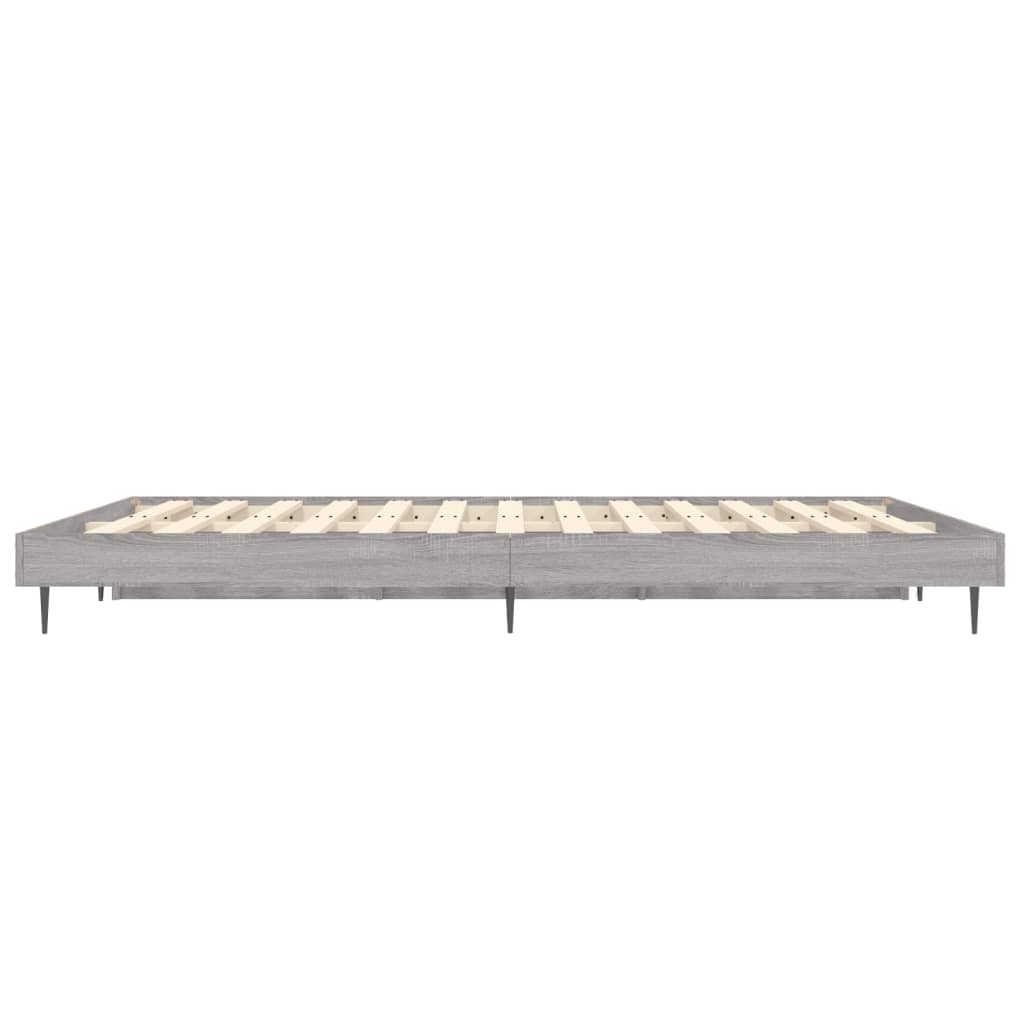 Bed frame without mattress sonoma gray 135x190 cm