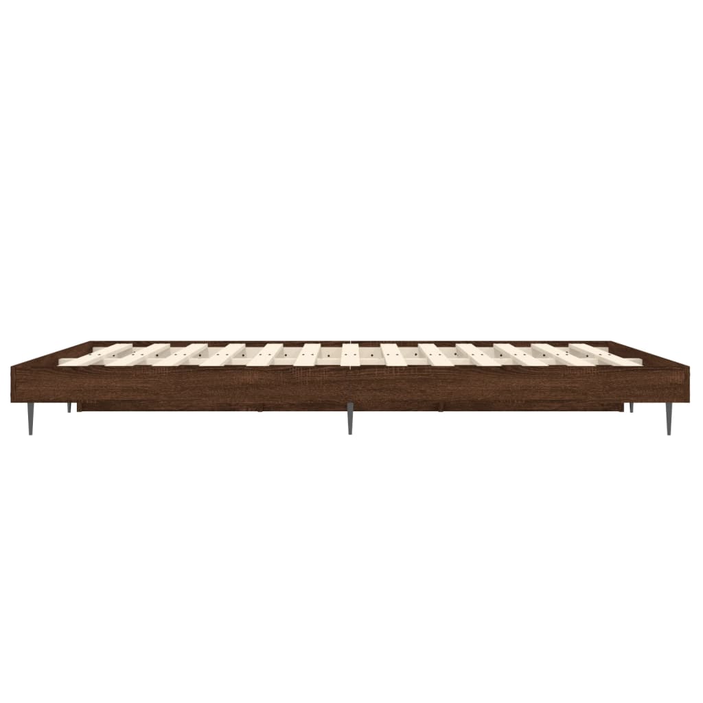 Cadre de lit sans matelas chêne marron 135x190 cm