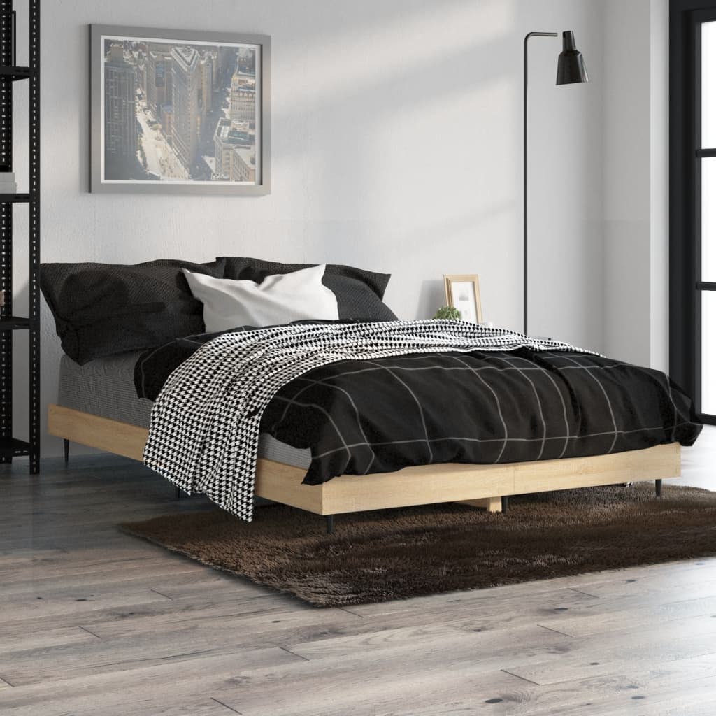 Bed frame without mattress sonoma oak 120x190 cm