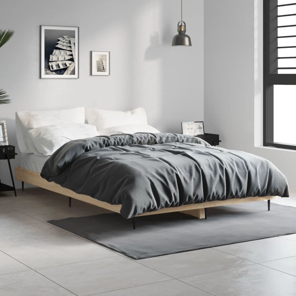 Bed frame without mattress sonoma oak 120x190 cm