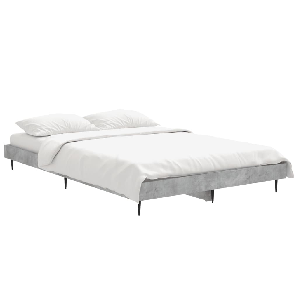 Cadre de lit sans matelas gris béton 120x190 cm