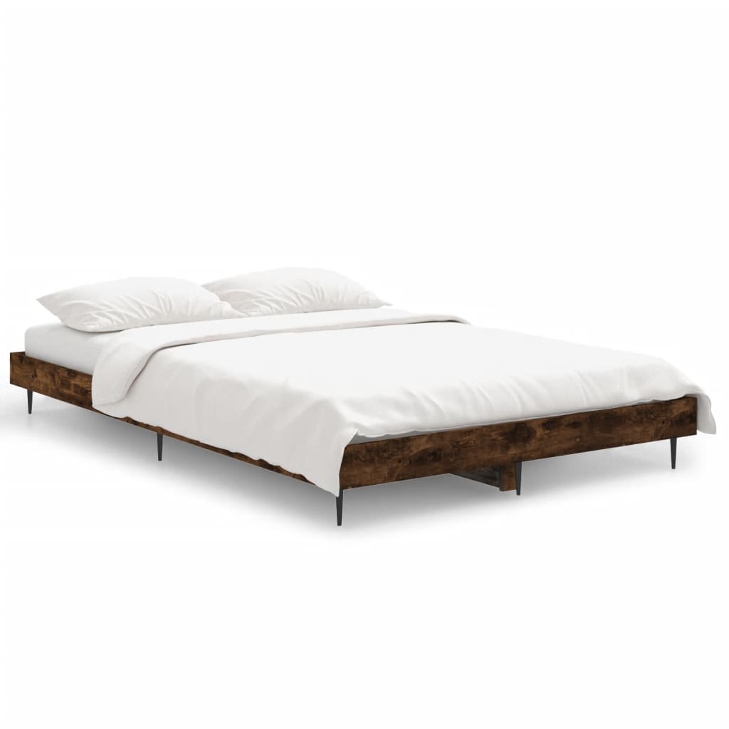 Cadre de lit sans matelas chêne fumé 120x190 cm bois ingénierie