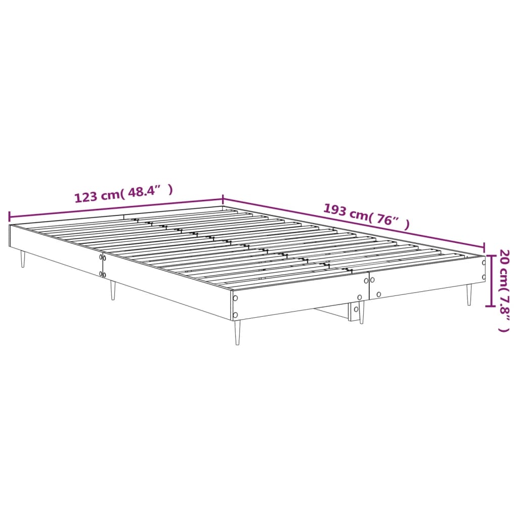 Bettgestell ohne Matratze Sonomagrau 120x190 cm