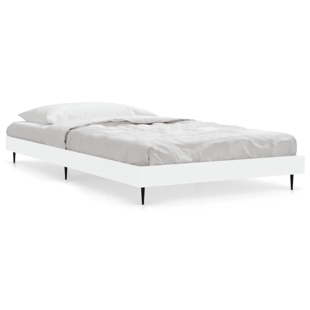 Cadre de lit sans matelas blanc 90x190 cm bois d'ingénierie