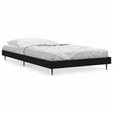 Bed frame without mattress black 90x190 cm engineered wood