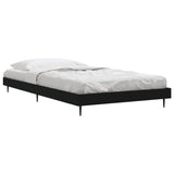 Bed frame without mattress black 90x190 cm engineered wood