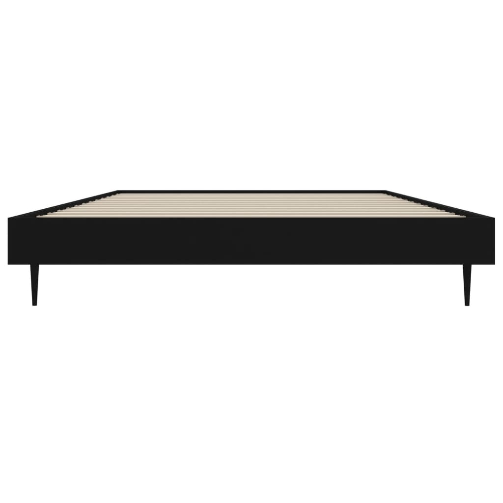 Bed frame without mattress black 90x190 cm engineered wood