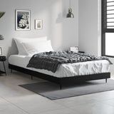 Bed frame without mattress black 90x190 cm engineered wood