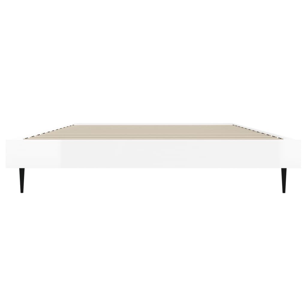 Cadre de lit sans matelas blanc brillant 90x190 cm