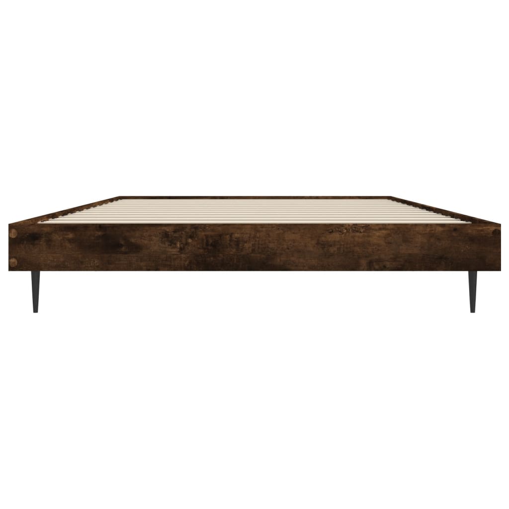 Bed frame without mattress smoked oak 90x190cm engineered wood