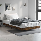 Bed frame without mattress smoked oak 90x190cm engineered wood