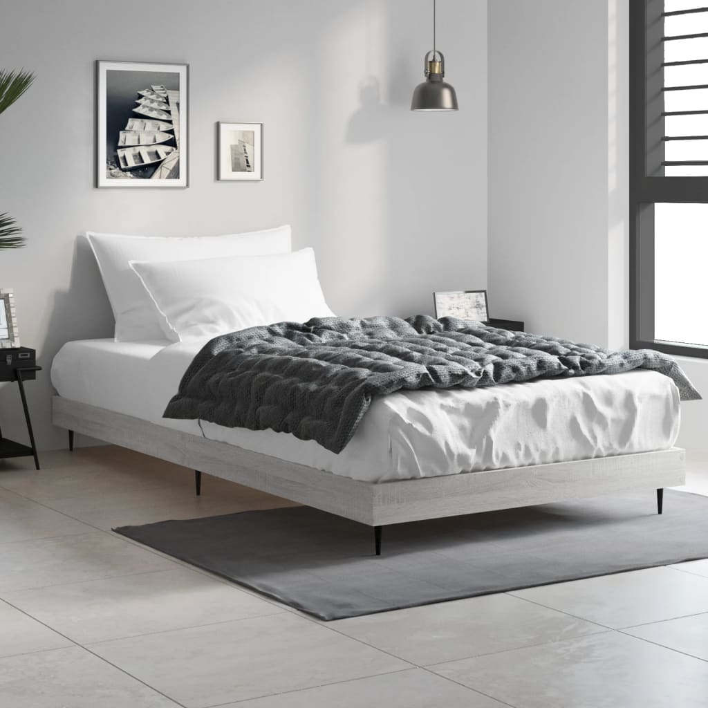 Bed frame without mattress sonoma gray 90x190 cm