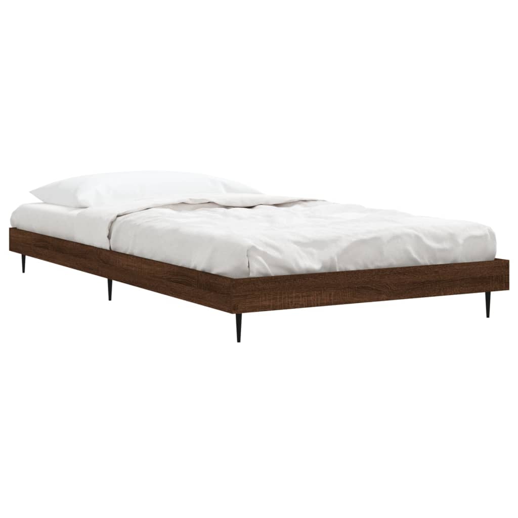 Cadre de lit sans matelas chêne marron 90x190cm bois ingénierie