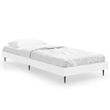 Cadre de lit sans matelas blanc 75x190 cm bois d'ingénierie