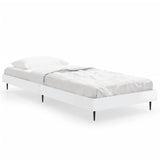 Bed frame without mattress glossy white 75x190 cm