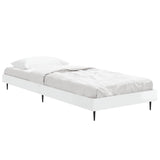 Bed frame without mattress glossy white 75x190 cm