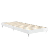 Bed frame without mattress glossy white 75x190 cm