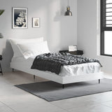 Bed frame without mattress glossy white 75x190 cm