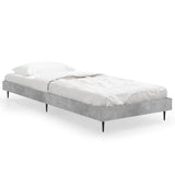 Bed frame without mattress concrete gray 75x190 cm