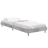 Bed frame without mattress concrete gray 75x190 cm