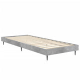 Bed frame without mattress concrete gray 75x190 cm