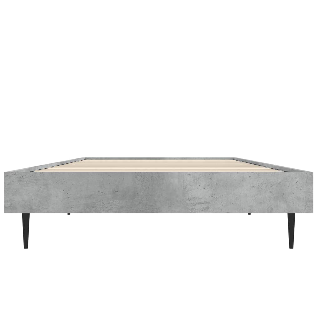 Bed frame without mattress concrete gray 75x190 cm