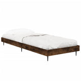 Cadre de lit sans matelas chêne fumé 75x190cm bois d'ingénierie