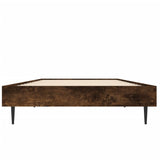 Cadre de lit sans matelas chêne fumé 75x190cm bois d'ingénierie