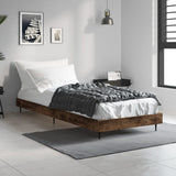 Cadre de lit sans matelas chêne fumé 75x190cm bois d'ingénierie