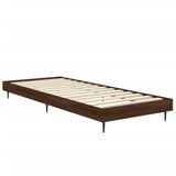 Bed frame without mattress brown oak 75x190cm engineered wood