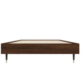 Bed frame without mattress brown oak 75x190cm engineered wood