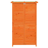 Brown garden tool shed 83x57x140 cm solid pine wood