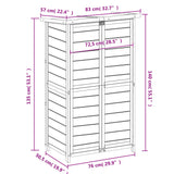 Abri à outils de jardin marron 83x57x140 cm bois massif pin