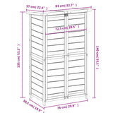 Abri à outils de jardin gris 83x57x140 cm bois massif pin