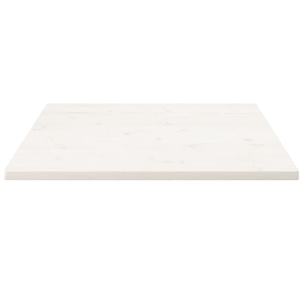 White table top 80x80x2.5 cm solid pine wood