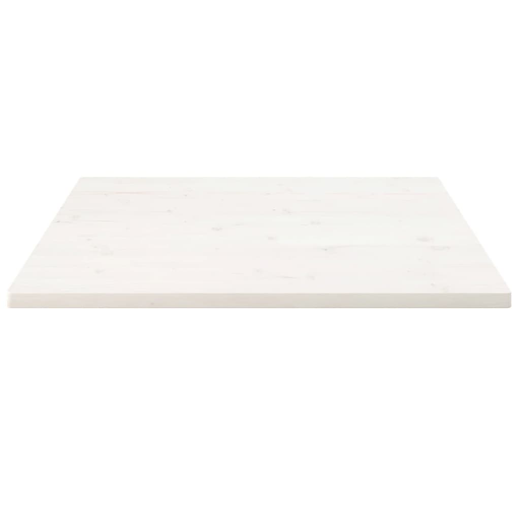 White table top 90x90x2.5 cm solid pine wood