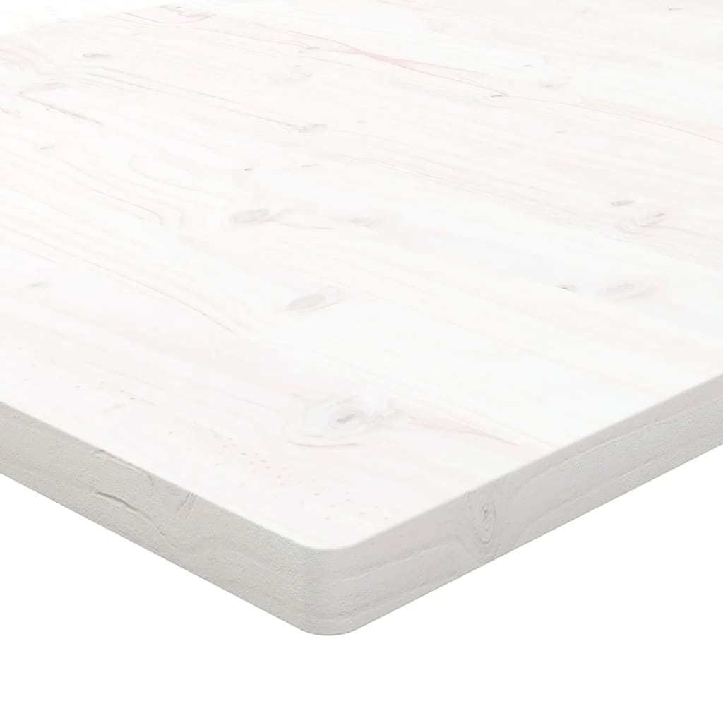 White table top 100x50x2.5 cm solid pine wood