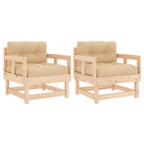 Chaises de jardin avec coussins lot de 2 bois de pin massif