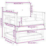 Chaises de jardin avec coussins lot de 2 bois de pin imprégné