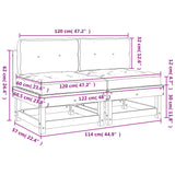 Canapés centraux avec coussins 2 pcs bois massif douglas