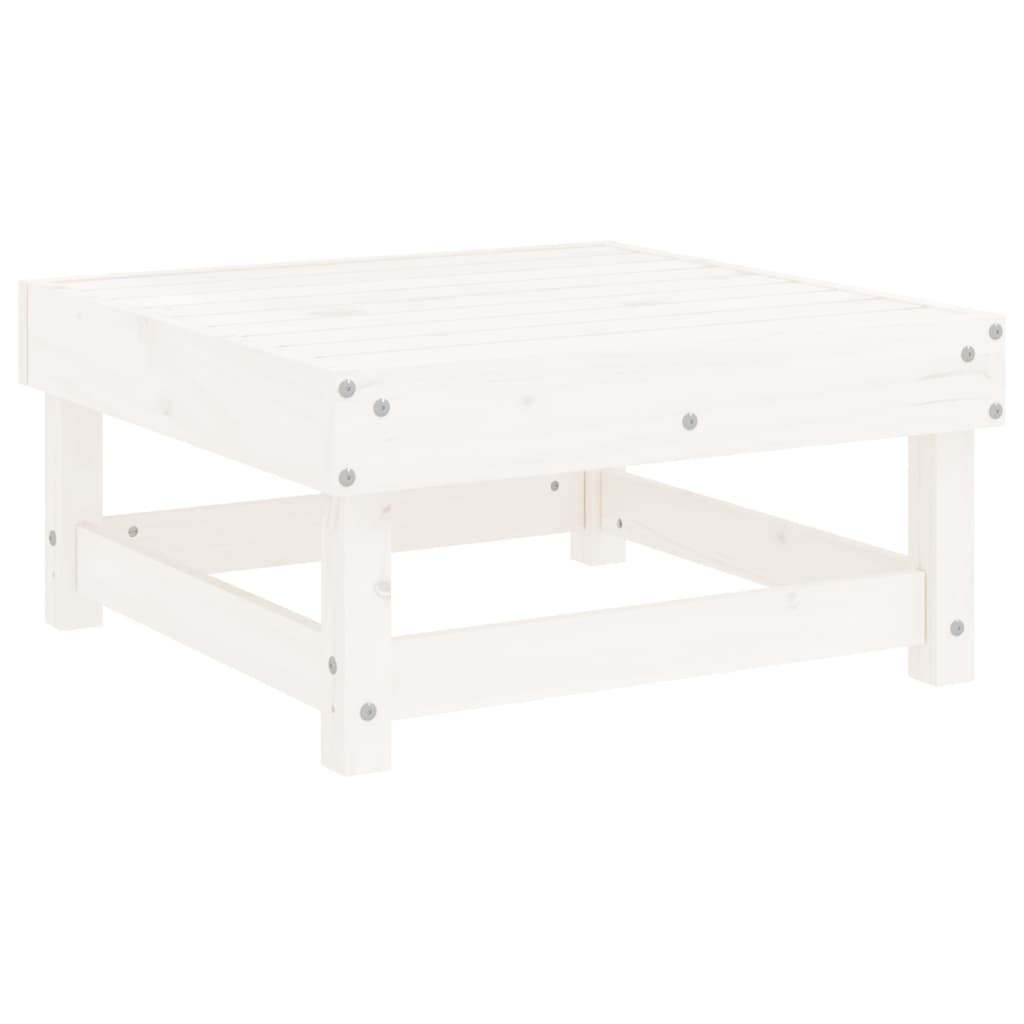 Repose-pieds de jardin avec coussins lot de 2 blanc bois de pin