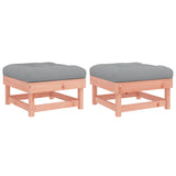 Repose-pieds de jardin et coussins lot de 2 bois massif douglas