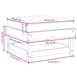 Repose-pieds de jardin et coussins lot de 2 bois massif douglas