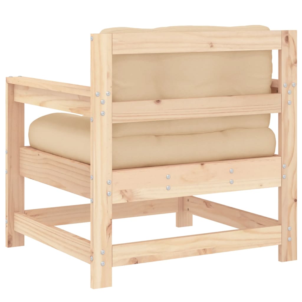 Chaises de jardin avec coussins lot de 2 bois de pin massif