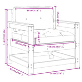 Gartenstühle mit Kissen, 2er-Set, Douglas-Massivholz