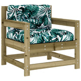 Garden chairs with cushions set of 2 impregnated pine wood