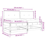 Canapés centraux avec coussins 2 pcs bois massif douglas